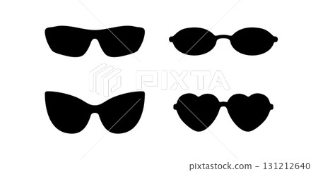 Vector sun glasses shape black ocular round cartoon illustration icon. Black eyeglass flat design Vector sun glasses shape black ocular round cartoon illustration icon. Black eyeglass flat design 131212640
