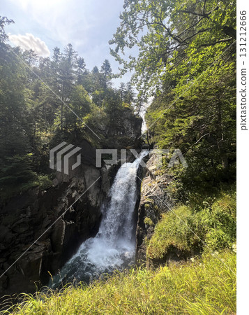 Exploring the stunning waterfalls at Pont d'Espagne in the Pyrenees mountains Exploring the stunning waterfalls at Pont d'Espagne in the Pyrenees mountains 131212666