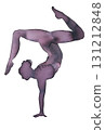 Dynamic dance pose captured in watercolor and ink showcasing graceful movement 131212848