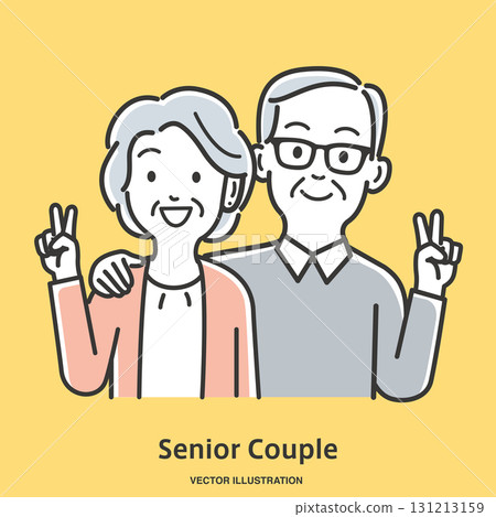 A friendly elderly couple 131213159