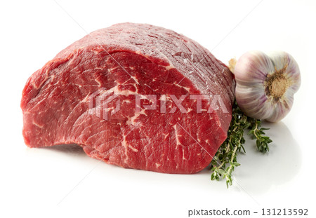 fresh raw beef meat with thyme fresh raw beef meat with thyme 131213592