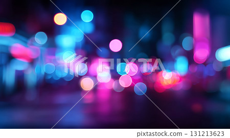 Neon blurred night city background Neon blurred night city background 131213623