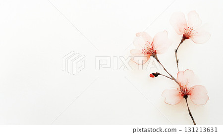 簡單的水彩櫻花素材 簡單的水彩櫻花素材 131213631