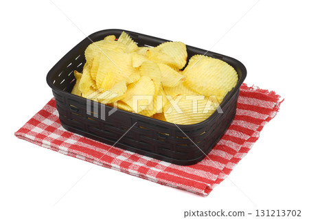 potato chip isolated on white background close up potato chip isolated on white background close up 131213702