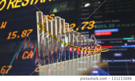 The Crystal Chart for Business Background for Business concept 3d Rendering. 131213886