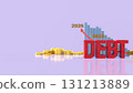 The DEBT Chart 2026 for Business concept 3d Rendering. 131213889