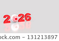 The 2026 red and target for Business concept 3d Rendering. 131213897