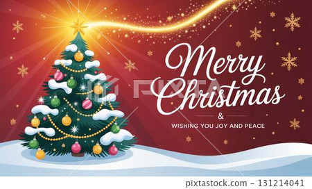 Christmas card with a sparkling shooting star and a Christmas tree Christmas card with a sparkling shooting star and a Christmas tree 131214041