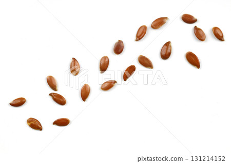 Linseed, flaxseed, linum seeds isolated on white. Healthy food pile background. Diet, vegetarian or clean eating concept. Macro close-up shot. Linseed, flaxseed, linum seeds isolated on white. Healthy food pile background. Diet, vegetarian or clean eating concept. Macro close-up shot. 131214152