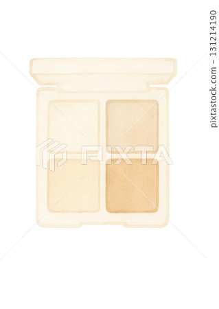 Beige eyeshadow palette watercolor illustration PNG transparent background 131214190