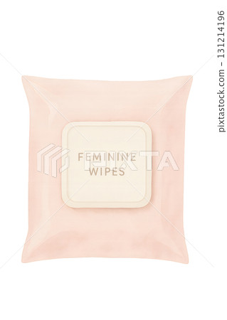 粉紅女性濕紙巾包水彩插畫PNG透明背景 131214196