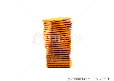Pile of crackers with different seeds isolated on white background. Pile of crackers with different seeds isolated on white background. 131214210