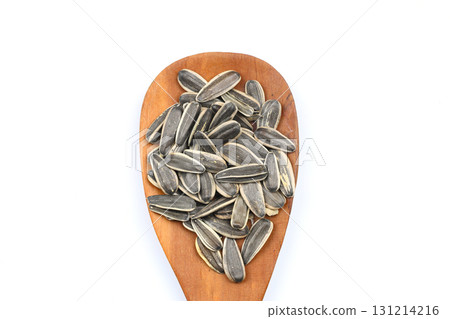 Dried Seed of Sunflower on white background. Dried Seed of Sunflower on white background. 131214216