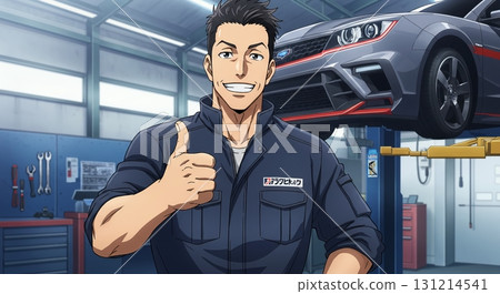 The best smile! A female mechanic drawn in anime style 131214541