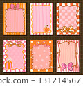 Cute pink and orange vector frames with bows and pumpkins, Rectangular text box shapes for invitations, menus for Thanksgiving and Halloween 131214567