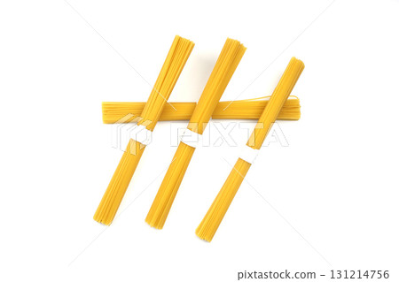 pile of spaghetti on white background, top view pile of spaghetti on white background, top view 131214756