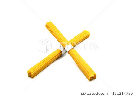 pile of spaghetti on white background, top view pile of spaghetti on white background, top view 131214759