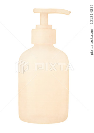 米色幫浦分配器水彩插圖PNG透明背景 米色幫浦分配器水彩插圖PNG透明背景 131214855