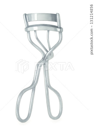 銀色睫毛夾水彩插畫PNG透明背景 131214856