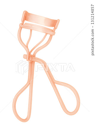 玫瑰金睫毛夾水彩插畫PNG透明背景 131214857