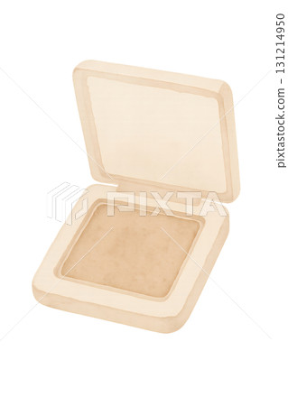 Beige square powder case watercolor illustration PNG transparent background Beige square powder case watercolor illustration PNG transparent background 131214950