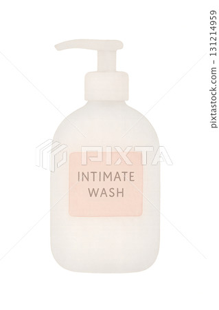 幫浦式私密洗液瓶水彩插畫PNG透明背景 131214959