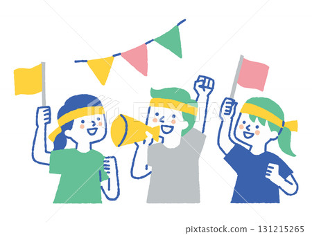 運動會上孩子們歡呼雀躍_顏色 運動會上孩子們歡呼雀躍_顏色 131215265