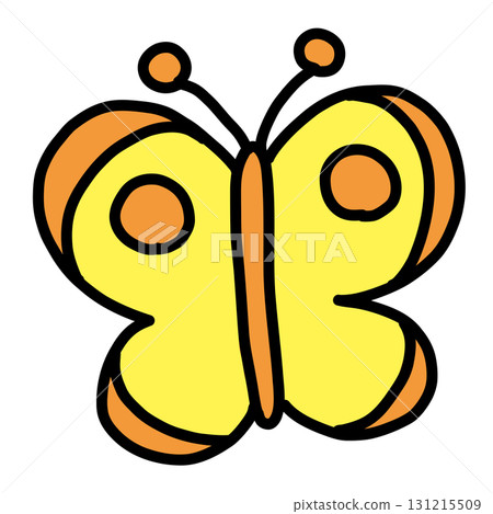 Hand-drawn line drawing of a cute Colias butterfly Hand-drawn line drawing of a cute Colias butterfly 131215509