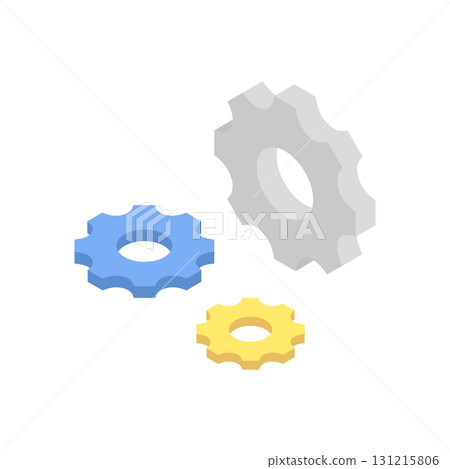 Settings, adjustment and maintenance gear icon (isometric, vector) 131215806