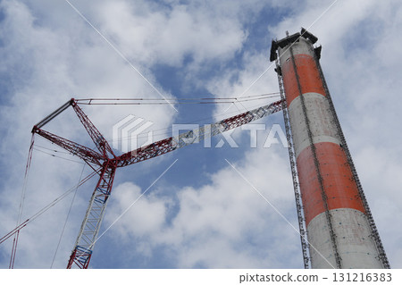 Sunamachi Water Reclamation Center chimney demolition work May 2024 131216383