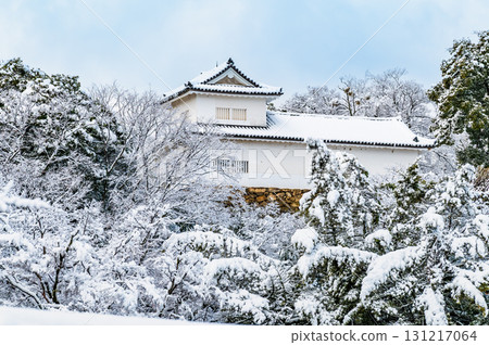 Snow scene at Hikone Castle in Shiga 131217064