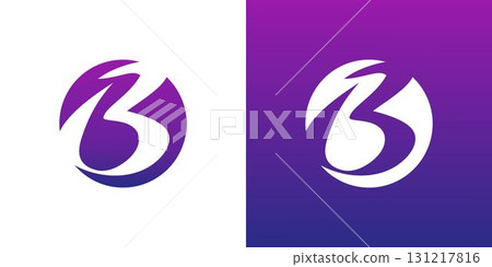 Letter B in circle abstract icon logo design 131217816