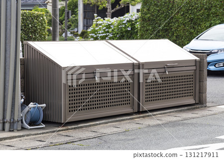 Trash dump at an apartment complex Trash dump at an apartment complex 131217911