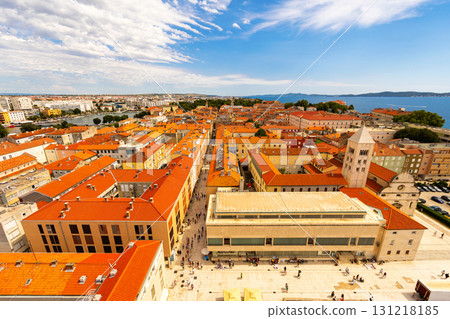 Summer view of Zadar, Croatia, from St. Anastasia Cathedral tower Summer view of Zadar, Croatia, from St. Anastasia Cathedral tower 131218185