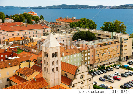 Summer view of Zadar, Croatia, from St. Anastasia Cathedral tower 131218244