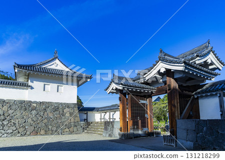 Kasuga Castle Park in Yamagata City and the equestrian statue of Mogami Yoshiaki 131218299