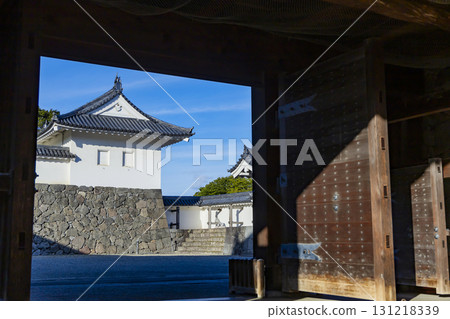 Kasuga Castle Park in Yamagata City and the equestrian statue of Mogami Yoshiaki Kasuga Castle Park in Yamagata City and the equestrian statue of Mogami Yoshiaki 131218339