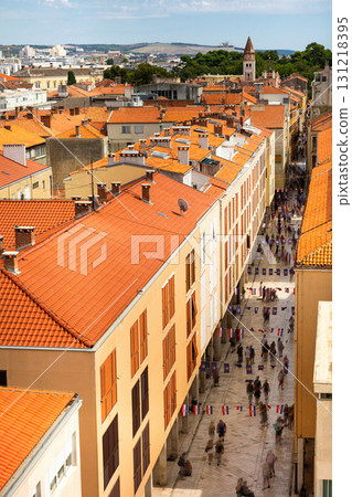 Panoramic view of Roman Forum from Bell Tower of St. Anastasia Cathedral in Zadar, Croatia Panoramic view of Roman Forum from Bell Tower of St. Anastasia Cathedral in Zadar, Croatia 131218395