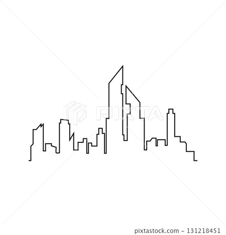 Modern City skyline . city silhouette. vector illustration in flat design 131218451