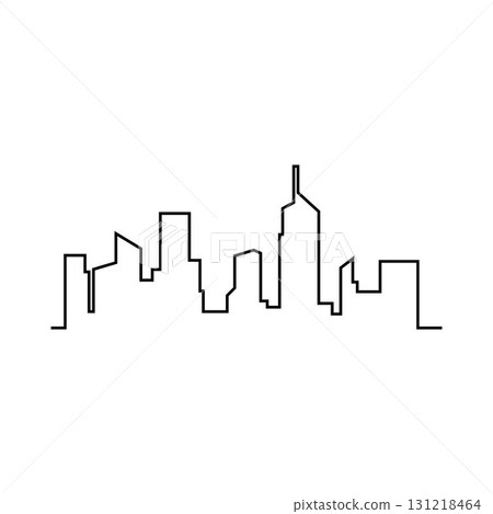 Modern City skyline . city silhouette. vector illustration in flat design 131218464