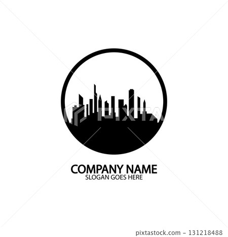 Modern City skyline . city silhouette. vector illustration in flat design 131218488