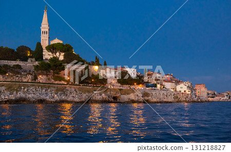 Evening view of city of Rovinj, Croatia Evening view of city of Rovinj, Croatia 131218827