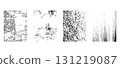 Set of black and white textures for overlay. Vector graphics. Different types of stamps 131219087