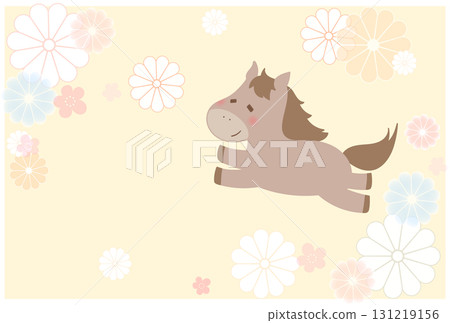 Gorgeous New Year's card illustration with Year of the Horse design 1 Gorgeous New Year's card illustration with Year of the Horse design 1 131219156