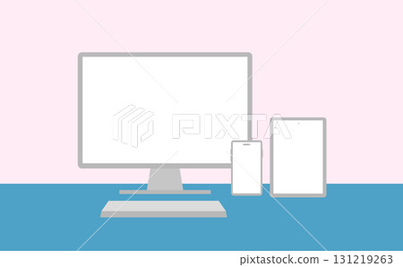 Simple illustration of a computer, smartphone, and tablet 131219263