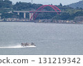 The Maritime Self-Defense Force's LCAC and the Second Ondo Bridge speeding through Kure Bay 131219342