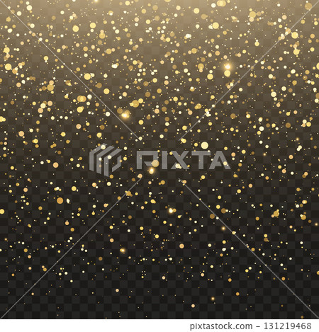 Festive falling golden glitter and sparkling confetti overlay effect. Vector Festive falling golden glitter and sparkling confetti overlay effect. Vector 131219468