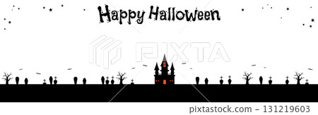 秋季材料萬聖節橫幅框架背景星星和字母 131219603