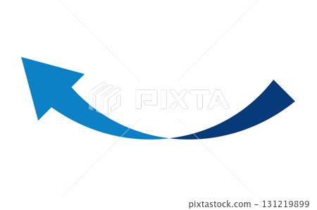 3D 風格彎曲箭頭,單個,藍色 3D 風格彎曲箭頭,單個,藍色 131219899