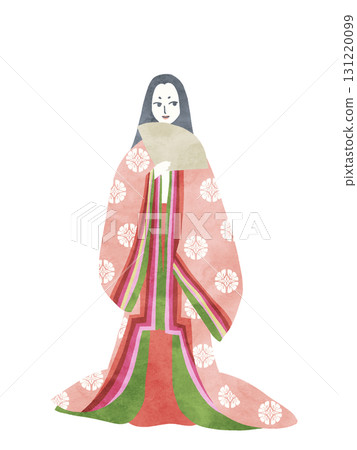 身著十二層和服的女子,水彩風格 身著十二層和服的女子,水彩風格 131220099
